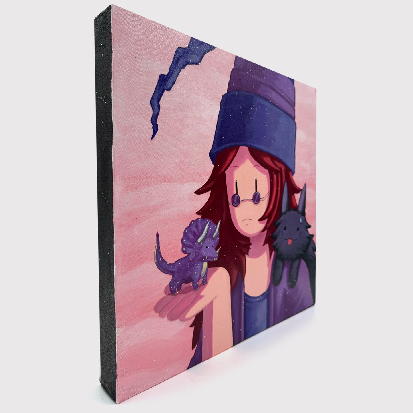 Cil Flores, Dumaguete Art Scene, Pinspired Art Gallery, Collector, Original, Artwork, Artist, Filipino, Philippines, Book inspired, Exhibition, Winnie's Dinosaur Day by Valerie Thomas and Korky Paul, Contemporary, Acrylic, Canvas, Cat, Cute