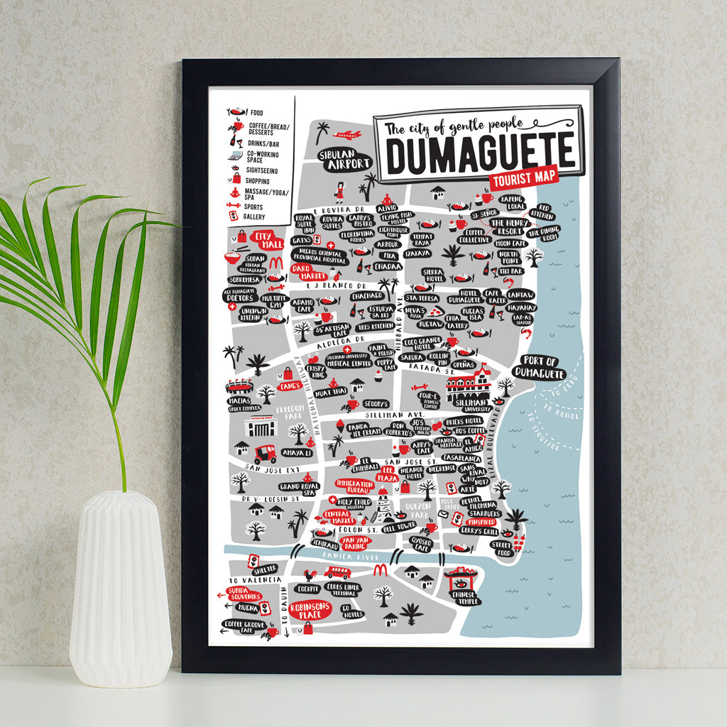 printable wall decor dumaguete city tourist spots local art print poster decoration city of gentle people restaurants cafe hotel spa yoga digital download free to use