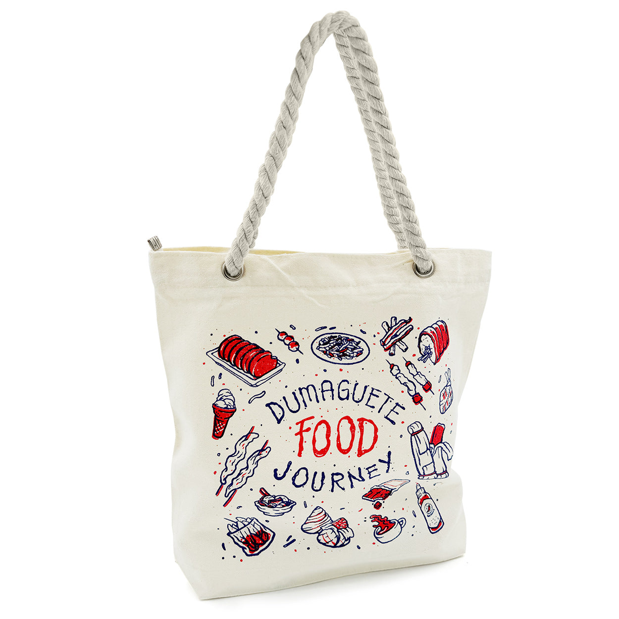 Cil Flores, art, artwork, illustration, Dumaguete, Negros Oriental, The city of Gentle people, budbod, puto maya, silvanas cookies, tablea, salted mango, tempura, squid balls, painitan, pasalubong, gift idea, bamboo, canvas, tote, local, silk screen, cute