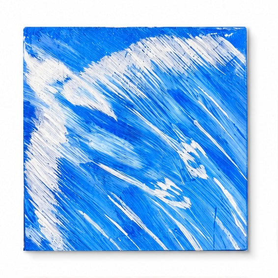 Original artwork, Dumaguete City, Negros Oriental, Philippines, Filipino artist, acrylic, canvas, mini artwork, authentic, wall decor, gift, nature art, creative, tourist, Pinspired Art Gallery, MICRA Art Show, four-piece set, blue sky, autumn tree, apple tree, ocean wave