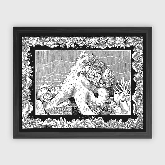 Angelo Delos Santos, Dumaguete Inker, Artwork, Pen and ink, exhibition, original, marine creatures, conservation, Filipino, artist, art Philippines, Negros Oriental, Dumaguete city, Pinspired Art Souvenirs, The Henry Resort, Octopus, dive, diving, diver,