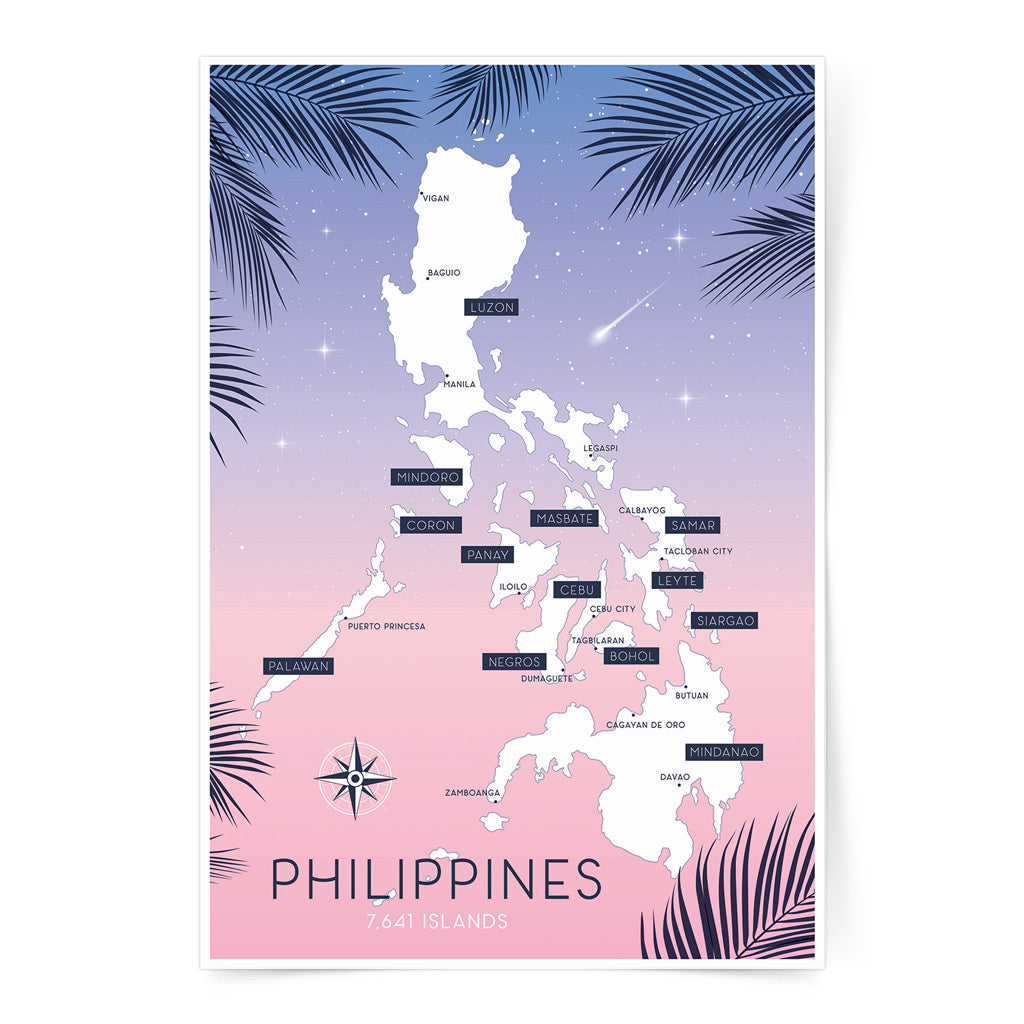 Philippine Islands Dreams Map Poster