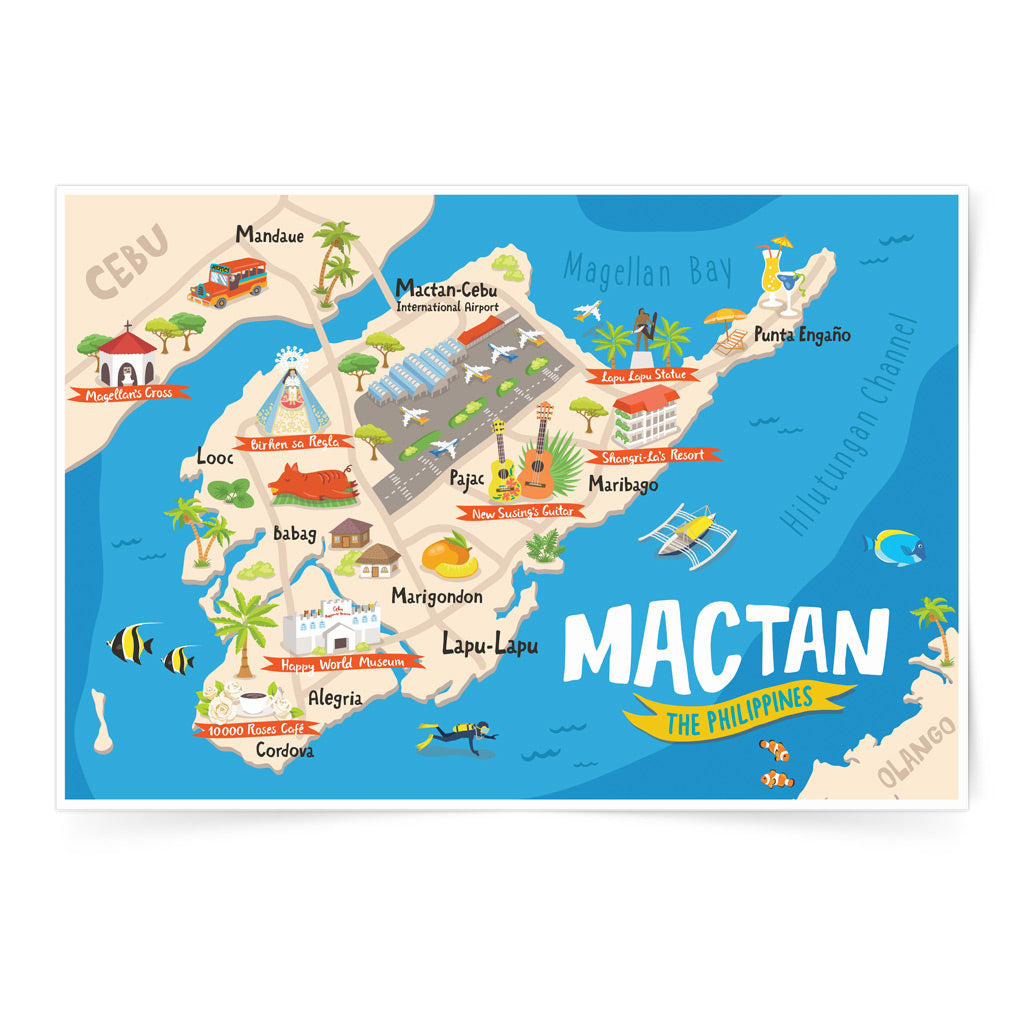 Mactan Illustrated Map Poster