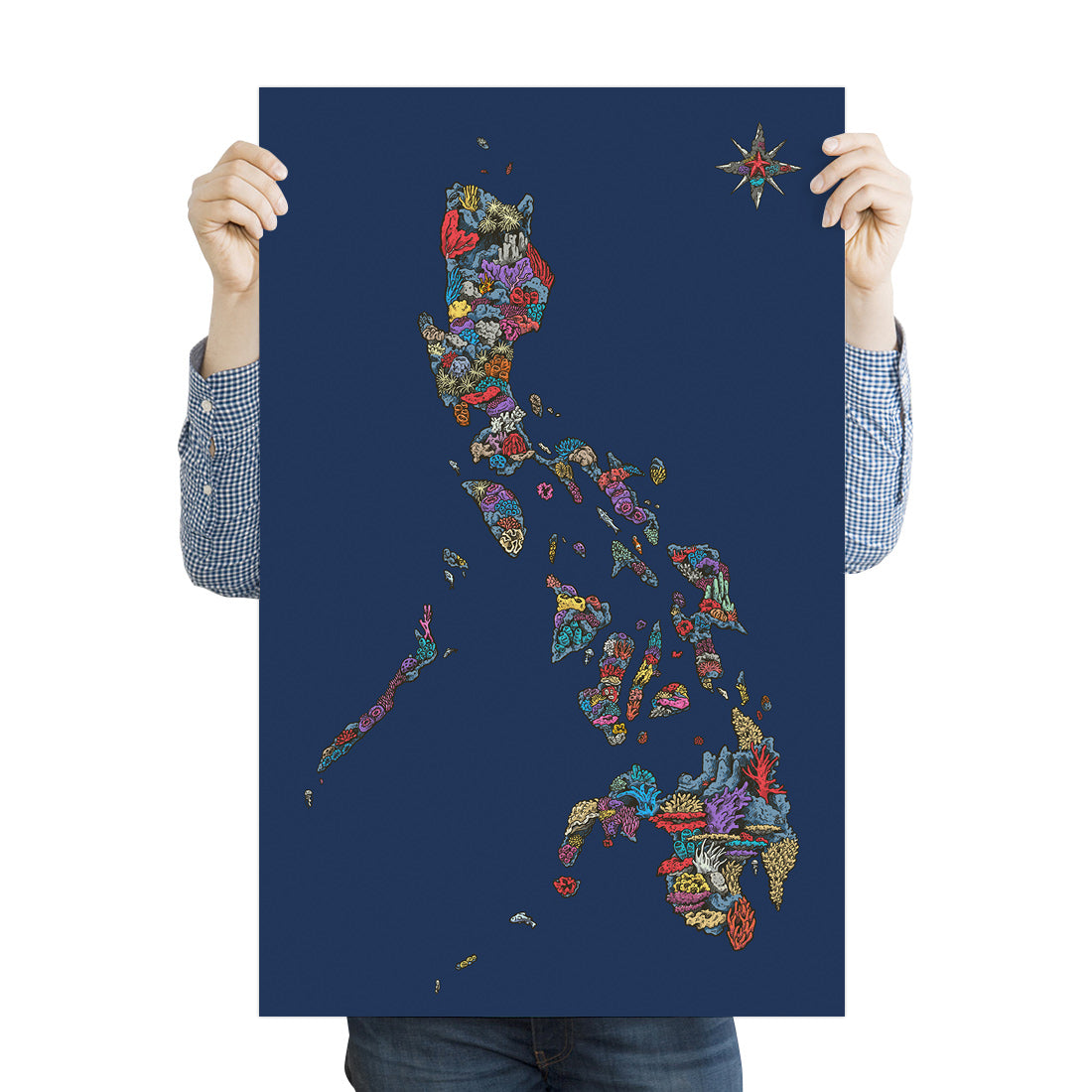 Coral Map of the Philippines Poster by Angelo Delos Santos