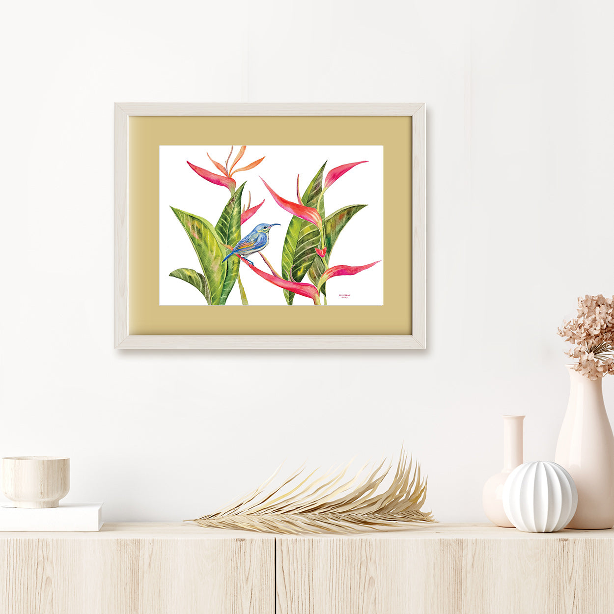 Gretchen Nadine Villanueva-Heras, GretchensWater, Dumaguete city, Bais, artist, Filipino, watercolor, palms, natural art, nature, tropical, Tropical State of Mind, Pinspired Art Souvenirs, Bais City, decor, wall decor, alm leafs, frame, limited,  gift idea