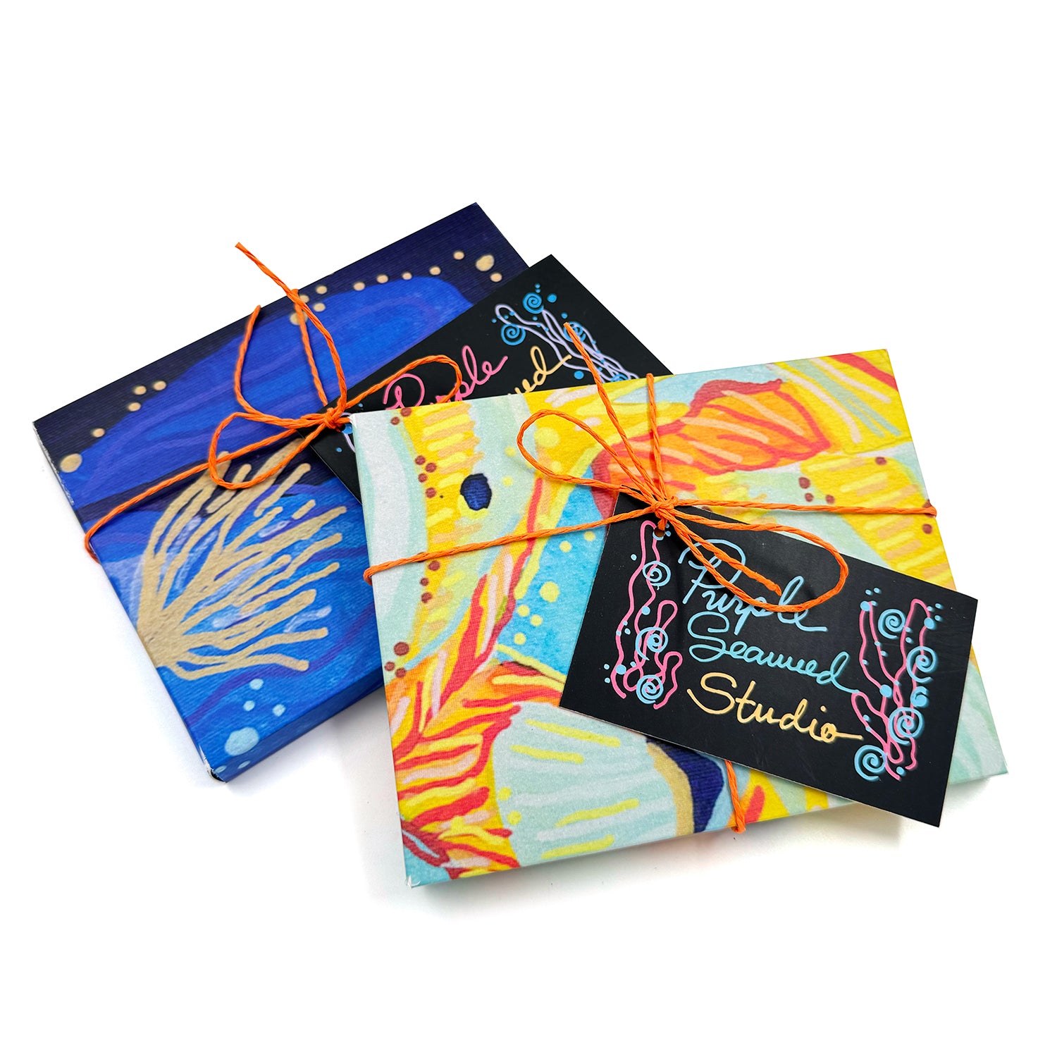 coral fish, corals, art, illustration, handmade, Chezka M Yap, artist, Cebu, Filipino, Philippines, artsy, artistic, gift, box, greeting, card, envelopes, set, tourist,  underwater, snorkeling, diving, colorful, cute, fishes, box