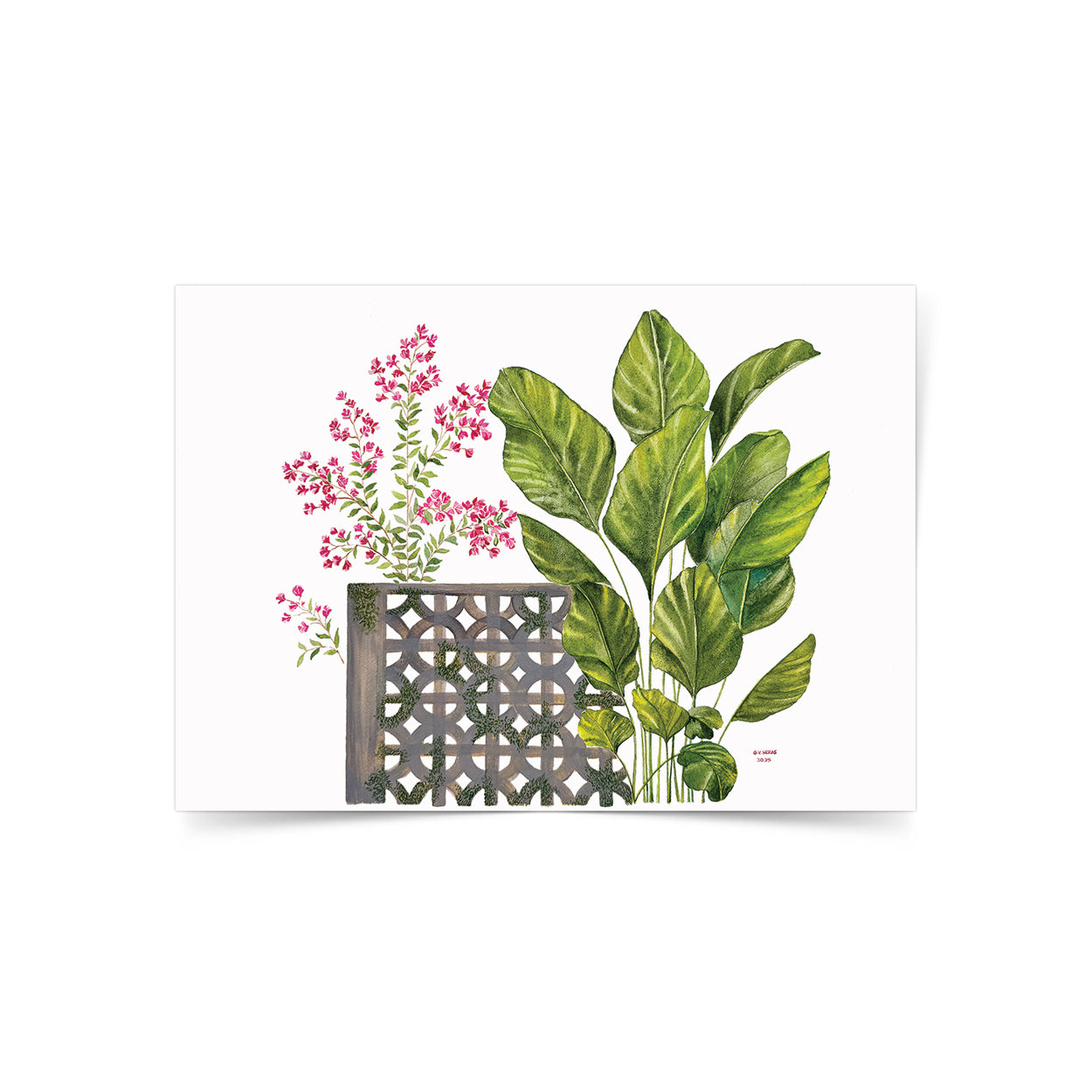 Gretchen Nadine Villanueva-Heras, GretchensWater, Dumaguete city, Bais, artist, Filipino, watercolor, palms, natural art, nature, tropical, Tropical State of Mind, Pinspired Art Souvenirs, Bais City, decor, wall decor, alm leafs, frame, limited,  gift idea