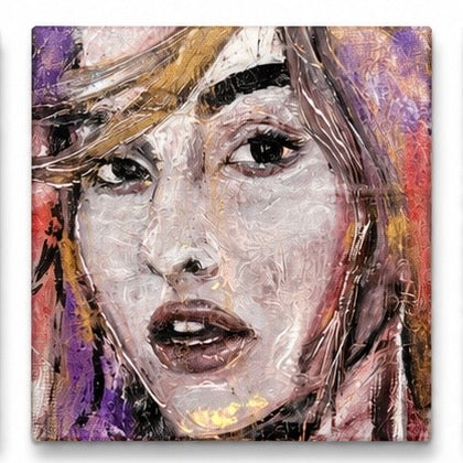 Original artwork, Dumaguete City, Negros Oriental, Philippines, Filipino artist, RJ Gajetos, mixed-media art, canvas, contemporary portrait art, authentic, wall decor, gift, expressive faces, colorful portraits, bold brushstrokes, textured artwork, blue, green, purple, orange, and earthy tones, floral details, abstract textures, Pinspired Art Gallery, MICRA Art Show, Harmony in Hues.