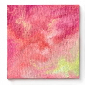 Original artwork by Skye Benito featuring expressive eyes and dreamy skies, vibrant colors, soft textures, colorful contemporary art, mixed media canvas, Filipino artist, emotional artwork, abstract textures, pink, blue, purple, green, gold, and orange tones, wall decor, Harmony in Hues.