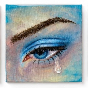 Original artwork by Skye Benito featuring expressive eyes and dreamy skies, vibrant colors, soft textures, colorful contemporary art, mixed media canvas, Filipino artist, emotional artwork, abstract textures, pink, blue, purple, green, gold, and orange tones, wall decor, Harmony in Hues.