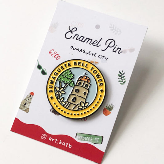 Dumaguete Bell Tower Enamel Pins by Kat Banay