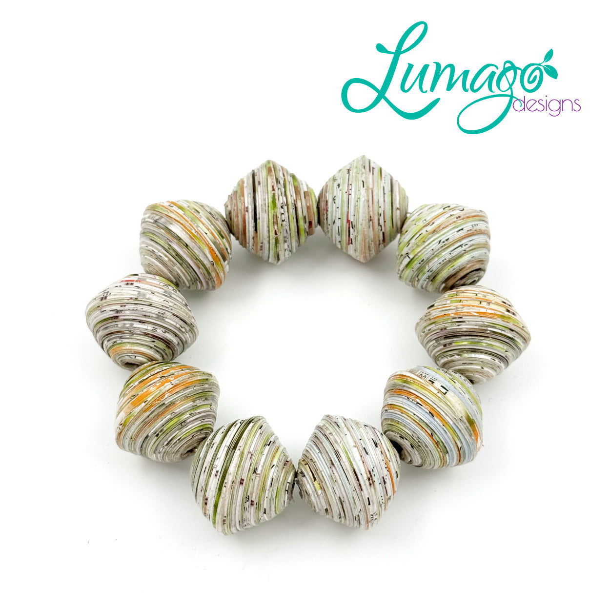 Lumago Designs, Ethical Jewellery, Sustainable, recycled, recycling paper, paper beads, craftsmanship, Filipino woman, art, artist, jewellery, bracelet, bead