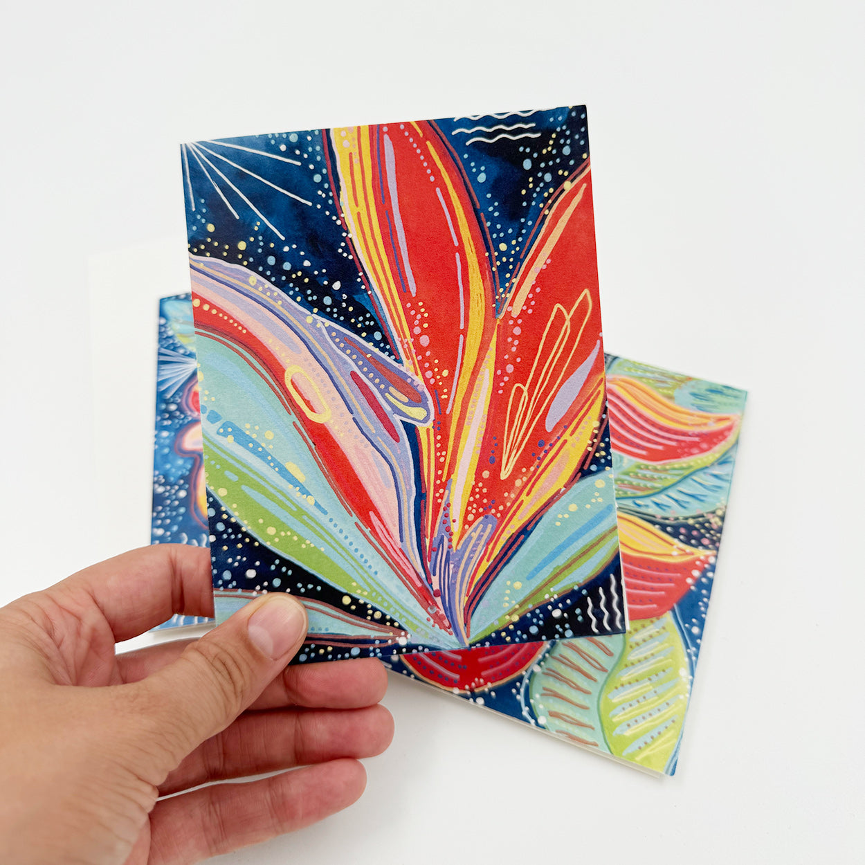 Midnight Flowers Set of 12 Cards by Purple Seaweed Studio