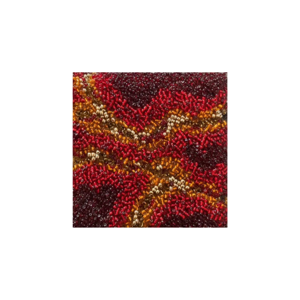 Micra, original artwork, Dumaguete artist, Dumaguete city, textured art works, 4x4 size beads, blue, red, metallic beads, element, beadwork,