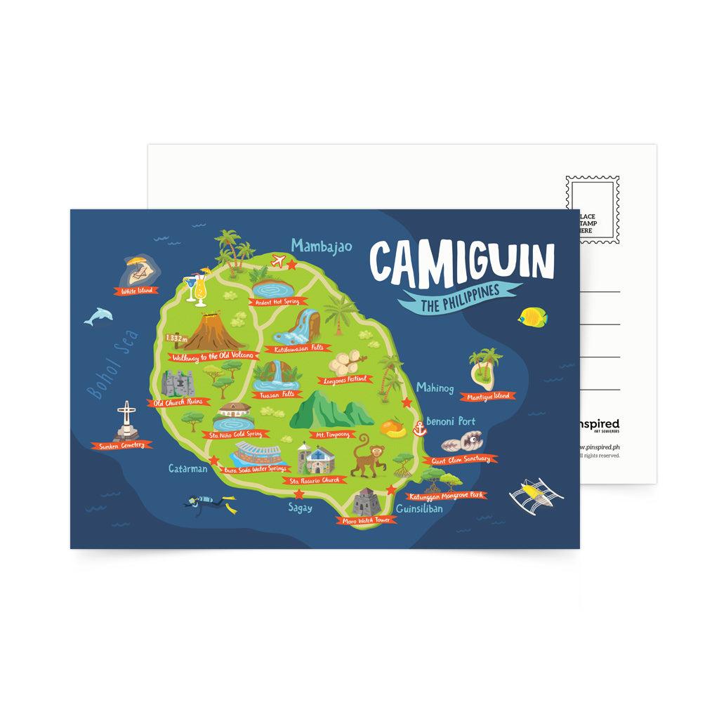 Camiguin 일러스트 지도 엽서