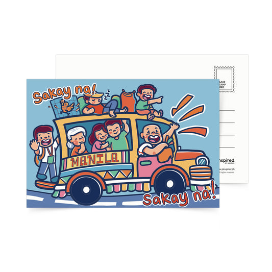 Metro Manila, Jeep, sakay, tourist, gift idea, card, cute, vintage, postcrossing