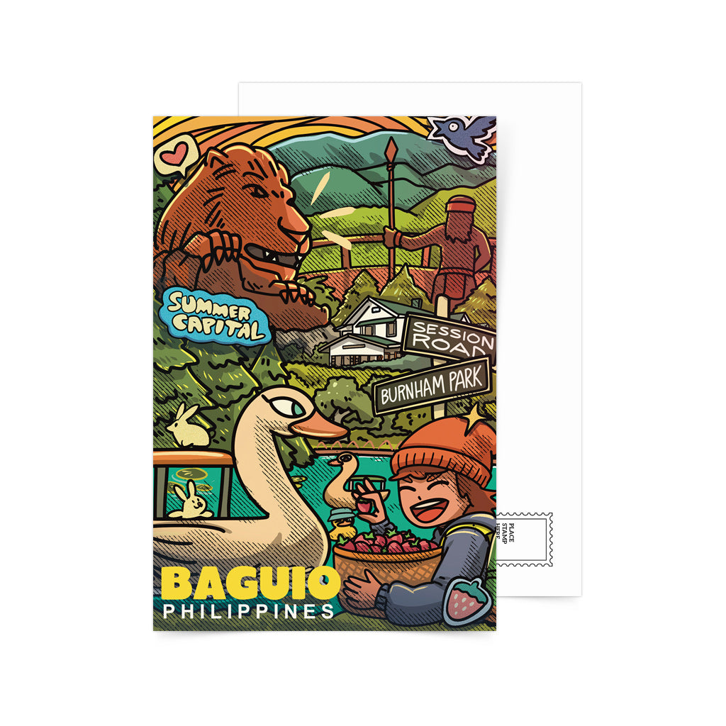 Philippines, Filipino, Dumaguete City artist, Pinspired, local, artwork, souvenir, card, postcrossing, postcard, vintage, Summer Capital, Filipino, cute, illustration, art, artsy, souvenir, Strawberries, Islands, island vibes, creative, gift, gift idea, Philippines, colorful, unique, Luzon, Burnham Park, Session Road