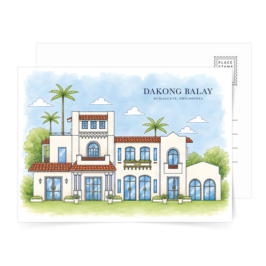 Dakong Balay, Dumaguete City, Pantawan, Historic, Tourist, old, vintage, collectible, art, gift, Pinspired, Philippines, Filipino, watercolor