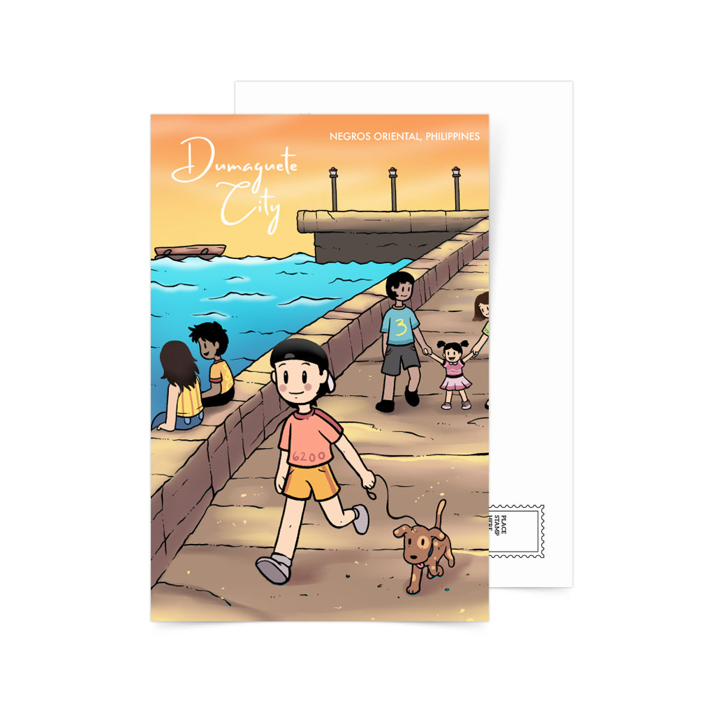 Dumaguete City, Negros Oriental, DUMAGETME, Duma Art Scene, Filipino, art, artistic, Laid-Back, Island Vibe, Vintage illustration, Boulevard, Sunset, Family, Stroll, cute characters, souvenirs, Post Office, card, gift idea, tourist, attraction, Dauin, Apo