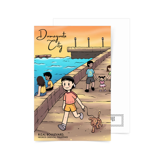 Dumaguete City, Negros Oriental, DUMAGETME, Duma Art Scene, Filipino, art, artistic, Laid-Back, Island Vibe, Vintage illustration, Boulevard, Sunset, Family, Stroll, cute characters, souvenirs, Post Office, card, gift idea, tourist, attraction, Dauin, Apo, Cil Flores