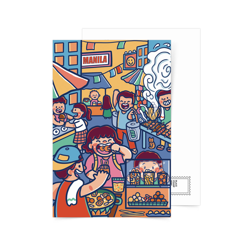 Manila Street Food Postcard by Mia Angela – Pinspired Art Souvenirs