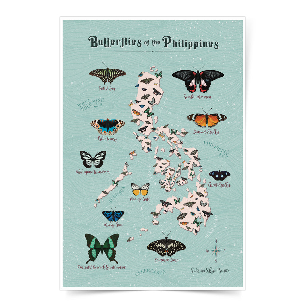 Filipino artist graphic butterfly species local pinoy coloured wall decoration decor idea tourist map art print artwork collection PINTA PH Maps Project Dumaguete city art exhibition artist