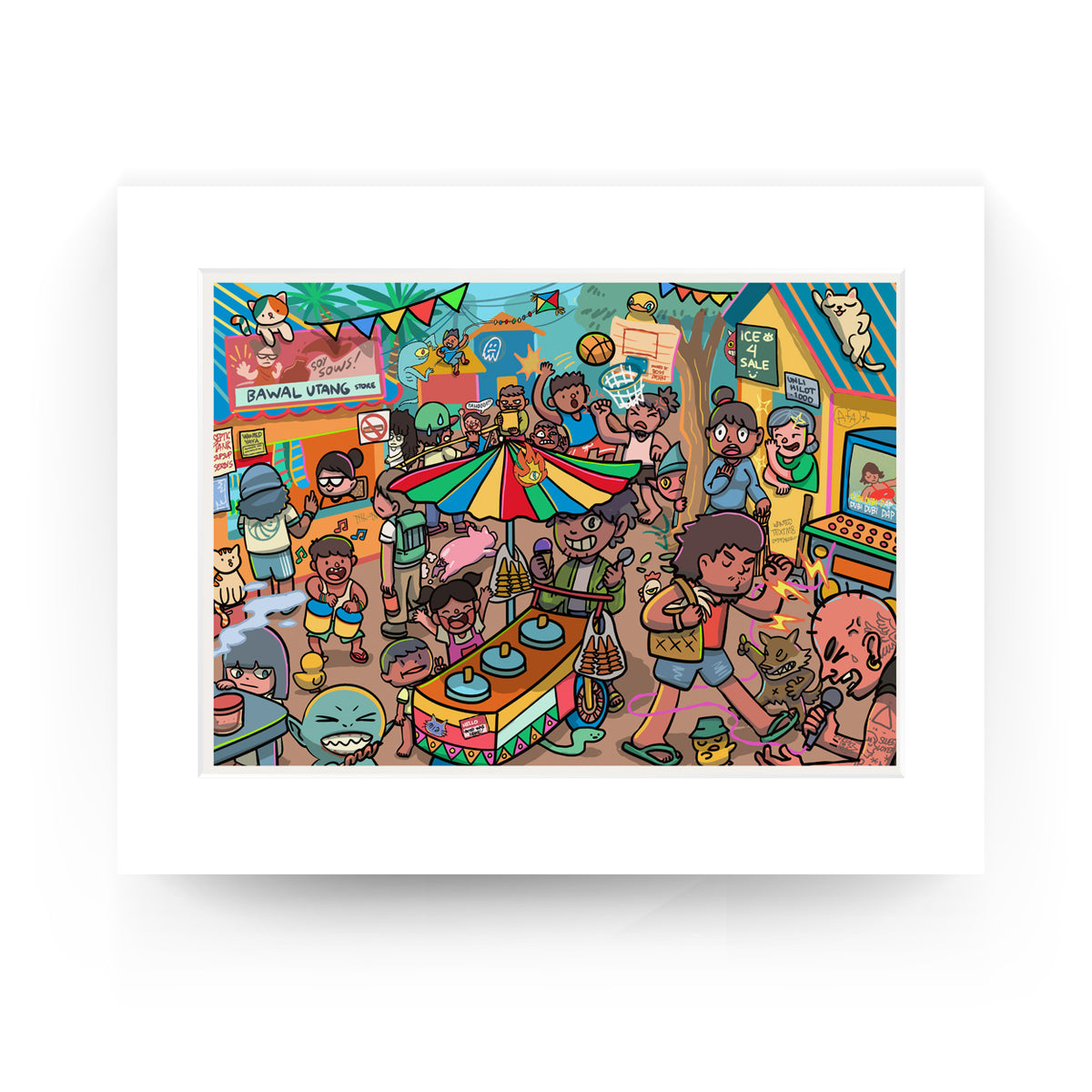 Dumaguete, digital, Duma art scene, Pinspired Art Gallery. artwork, print, limited edition, collector, collectible, colourful, funny, character, cute, Moshi Dokyo, Negros Oriental, Mia Angela, Collaboration