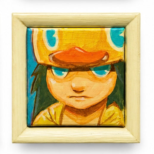 Original artwork, Dumaguete City, Negros Oriental, Philippines, Filipino artist Moshi Dokyo, acrylic on canvas, mini artwork, authentic, wall decor, gift, colorful art, duck art, cartoon duck, yellow duck, playful characters, whimsical art, bold colors, teal blue, orange and yellow, expressive faces, creative, tourist, Pinspired Art Gallery, MICRA Art Show.