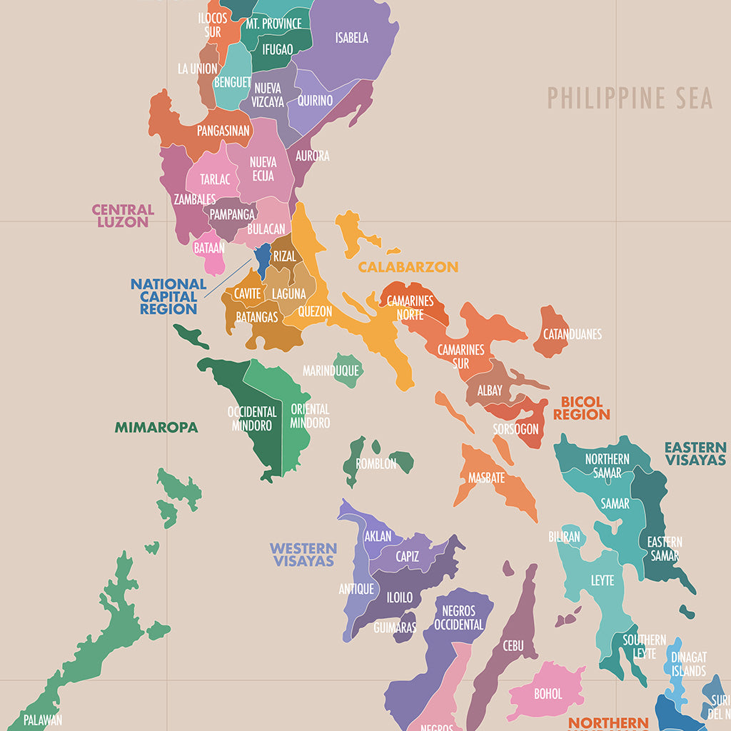 Philippine Regions and Provinces Printable Wall Art Poster