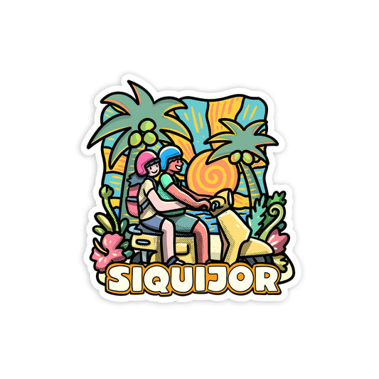 island, vibes, colorful, cute, sticker, Moshi Dokyo, illustration, art, Gentle People, Dumaguete City, Negros Oriental, Philippines, Filipino, art scene, Pinspired Art Souvenirs, motorcycle
