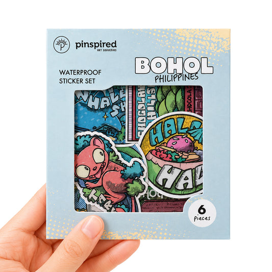 Halo Halo, Whale Shark, Tarsier, Bohol River Cruise, Chocolate Hills, Panglao, Alona Beach, cute, illustration, art, artsy, souvenir, Island, island vibes, stick, sticker pack, creative, gift, gift idea, Philippines, Island hopping, waterproof, colorful, diving, pack