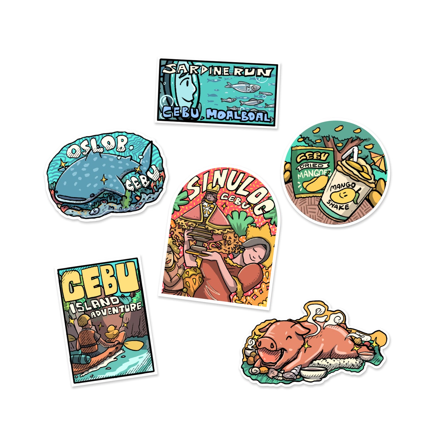 Suroy ta sa Cebu Waterproof Sticker Pack Of 6