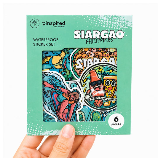 Cloud 9, Surf, Surfing, San Miguel, Isla de los Crocodillos, flying fish, mangrove forest, cute, illustration, art, artsy, souvenir, Surigao del Norte, Island, island vibes, grill fish, stick, sticker pack, creative, gift, gift idea, Philippines, Daku, Naked, Guyam, Island hopping, waterproof, colorful, pack, set