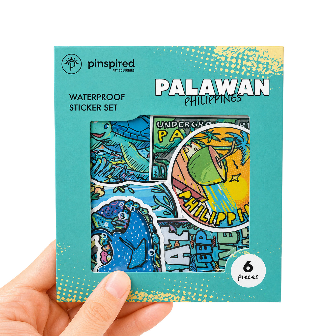 El Nido, Dive, Diving, Green Sea Turtle, Paradise, manta ray, Filipino, cute, illustration, art, artsy, souvenir, Underground River, Island, island vibes, stick, sticker pack, creative, gift, gift idea, Philippines, Island hopping, waterproof, colorful, pack