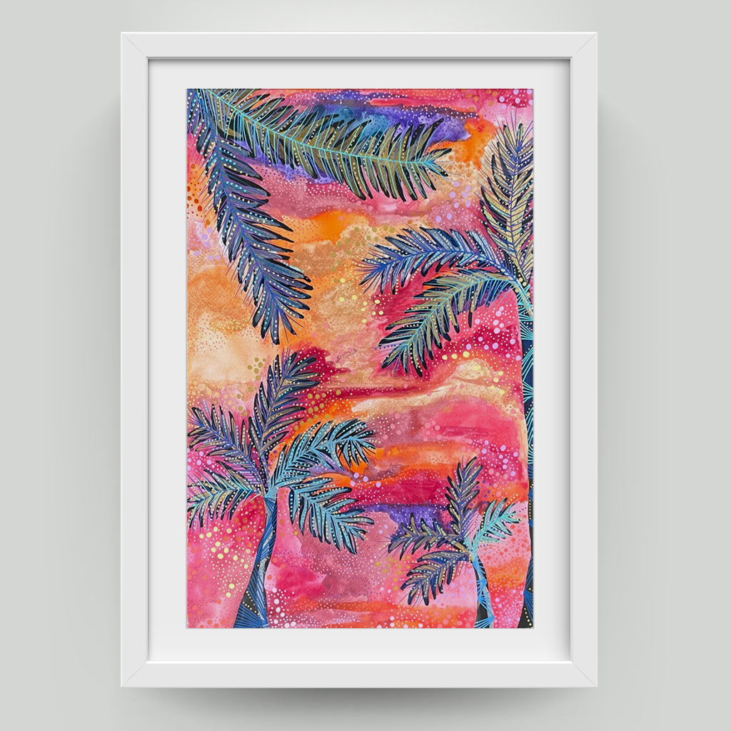 San Rem Sunset Limited Edition Art Print by Purple Seaweed Studio