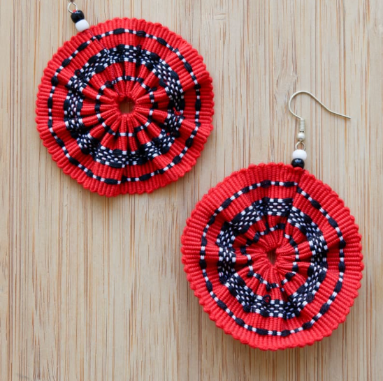 Handwoven Kalinga Circle Earrings