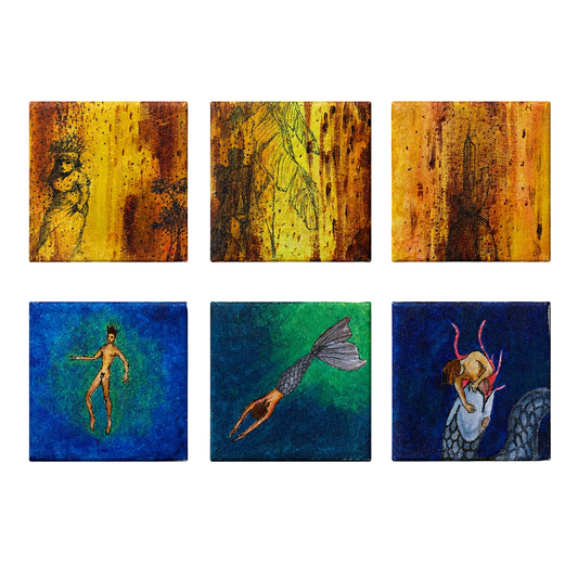 Original artwork, Dumaguete City, Negros Oriental, Philippines, Filipino artist Jude Does Art, acrylic, canvas, mini artwork, authentic, wall decor, gift, tropical art, nature art, ocean art, underwater world, deep sea, human figure, mermaid, sea creature, mythical creature, marine life, sea exploration, fantasy art, mystery, creative, tourist, Pinspired Art Gallery, MICRA Art Show.