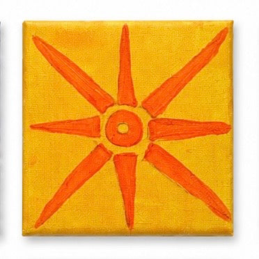 Original artwork, Dumaguete City, Negros Oriental, Philippines, Filipino artist, Enrique Macias, acrylic on canvas, mini artwork collection, authentic art, colorful wall decor, creative gift, nature-inspired art, Pinspired Art Gallery, MICRA Art Show, vibrant colors, ocean waves, sun, spiral patterns, geometric shapes, tropical landscape, blue, green, orange, pink, and yellow artwork.