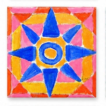 Original artwork, Dumaguete City, Negros Oriental, Philippines, Filipino artist, Enrique Macias, acrylic on canvas, mini artwork collection, authentic art, colorful wall decor, creative gift, nature-inspired art, Pinspired Art Gallery, MICRA Art Show, vibrant colors, ocean waves, sun, spiral patterns, geometric shapes, tropical landscape, blue, green, orange, pink, and yellow artwork.