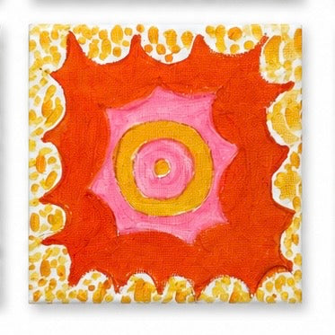 Original artwork, Dumaguete City, Negros Oriental, Philippines, Filipino artist, Enrique Macias, acrylic on canvas, mini artwork collection, authentic art, colorful wall decor, creative gift, nature-inspired art, Pinspired Art Gallery, MICRA Art Show, vibrant colors, ocean waves, sun, spiral patterns, geometric shapes, tropical landscape, blue, green, orange, pink, and yellow artwork.