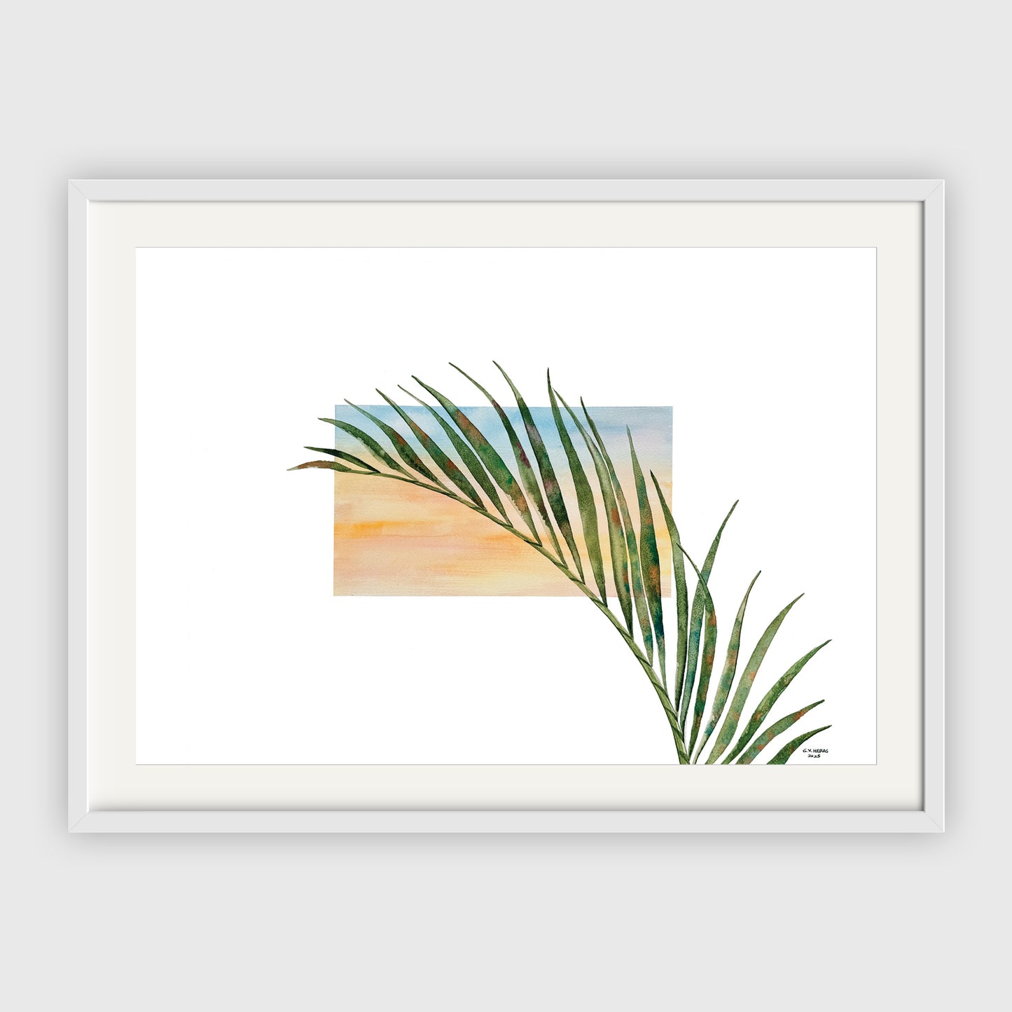 Gretchenswater, Bais City, Artwork, Watercolor, exhibition, original, Filipino house, Palms, Filipino, artist, art Philippines, Negros Oriental, Dumaguete art scene, Pinspired Art Souvenirs, The Henry Resort, buy original artwork, catalogue, art gallery, organic, leafs, simple, minimalist, Tropical State of Mind