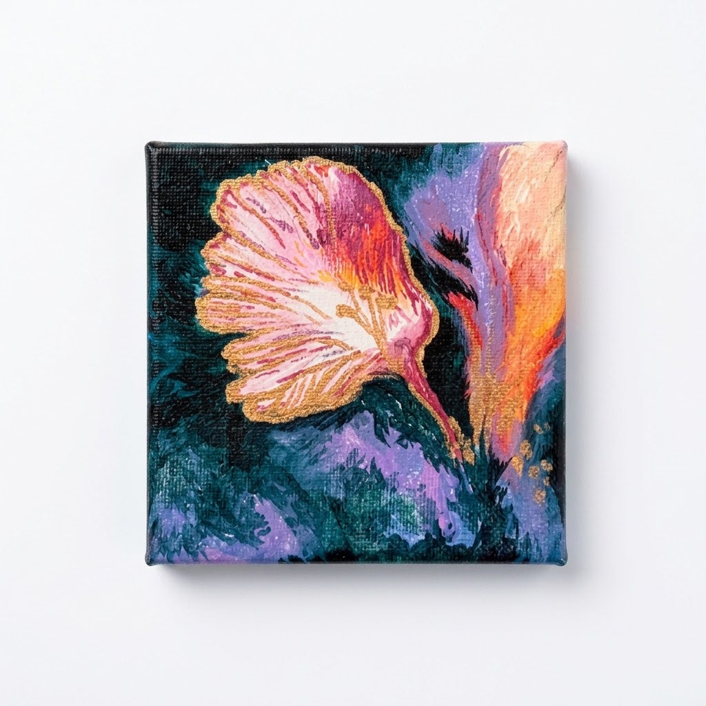 original artwork, Audry Estrellada, Micra, flower, Nature, Dart Blue, Violet, size 4x4, square 