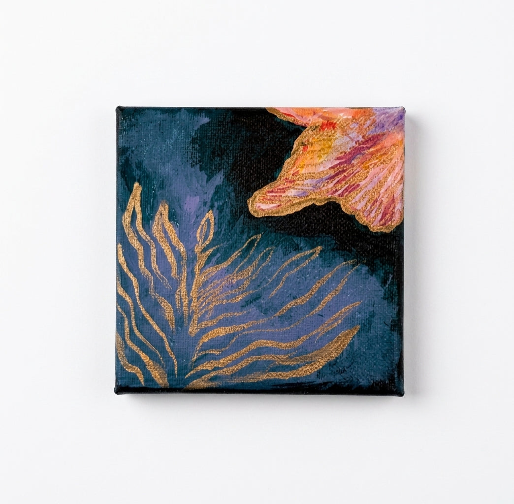 original artwork, Audry Estrellada, Micra, flower, Nature, Dart Blue, Violet, size 4x4, square 