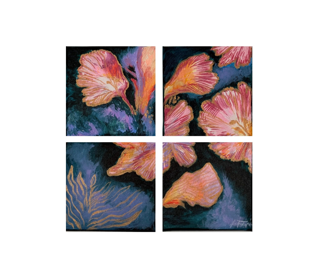original artwork, Audry Estrellada, Micra, flower, Nature, Dart Blue, Violet, size 4x4, square 
