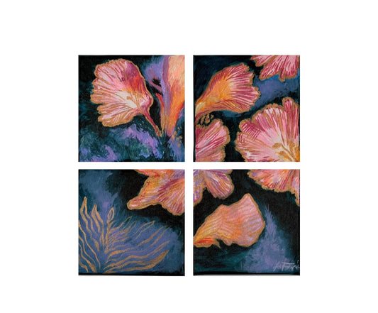 original artwork, Audry Estrellada, Micra, flower, Nature, Dart Blue, Violet, size 4x4, square 