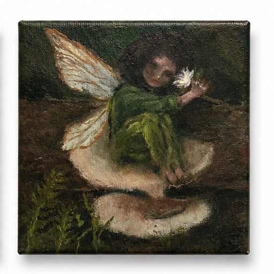 Original artwork, Dumaguete City, Negros Oriental, Philippines, Filipino artist Mikhaella Ponce de Leon, fantasy art, forest spirits, fairy, woodland creatures, elf, magical forest, enchanted nature, miniature artwork, textured painting, authentic art, wall decor, gift, creative art, tourist, Pinspired Art Gallery, MICRA Art Show, mystical forest, greenery, mushrooms, woodland fantasy, magical creatures