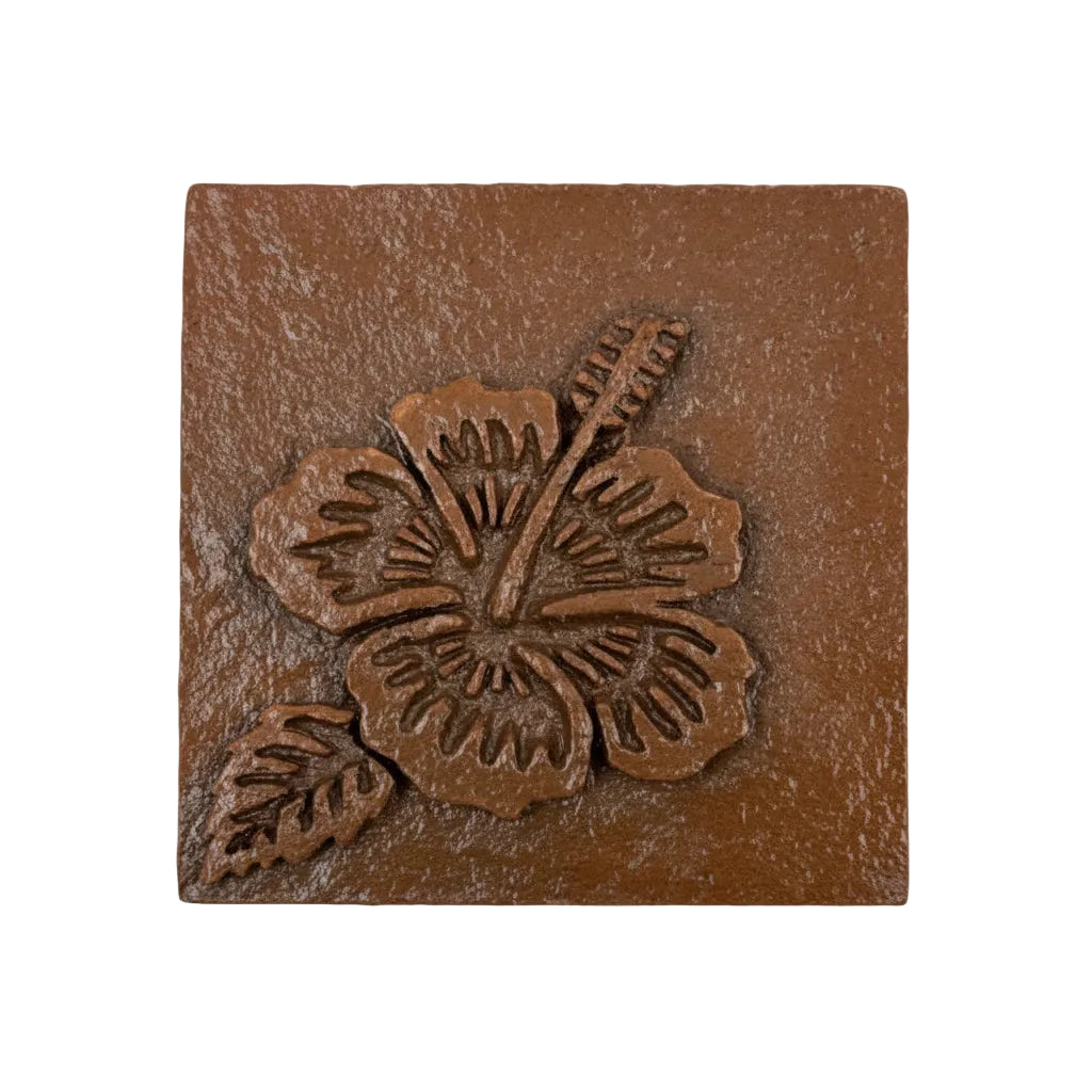 Micra, Dumaguete city, Dumaguete artist, size 4x4, terracotta, brown, water buffalo, gumamela, fish, Earth texture 
