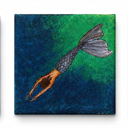 Original artwork, Dumaguete City, Negros Oriental, Philippines, Filipino artist Jude Does Art, acrylic, canvas, mini artwork, authentic, wall decor, gift, tropical art, nature art, ocean art, underwater world, deep sea, human figure, mermaid, sea creature, mythical creature, marine life, sea exploration, fantasy art, mystery, creative, tourist, Pinspired Art Gallery, MICRA Art Show.