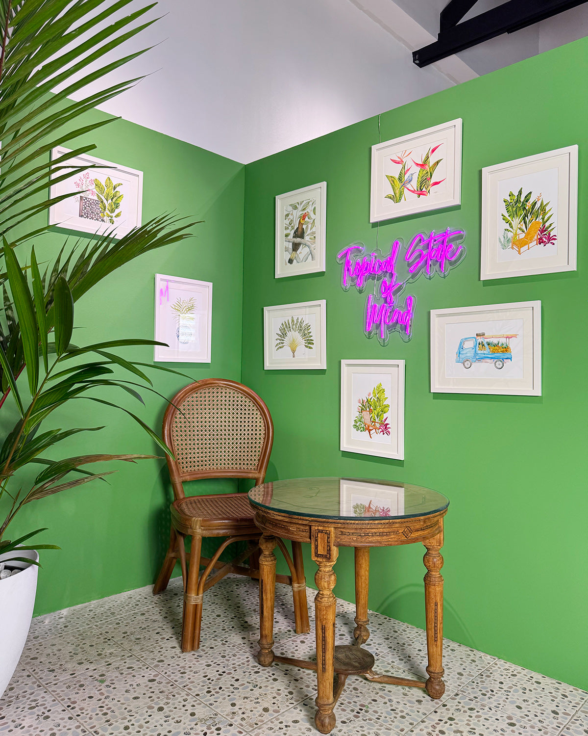 Gretchen Nadine Villanueva-Heras, GretchensWater, Dumaguete city, Bais, artist, Filipino, watercolor, palms, natural art, nature, tropical, Tropical State of Mind, Pinspired Art Souvenirs, Bais City, decor, wall decor, alm leafs, frame, limited,  gift idea, Pinspired Art Gallery