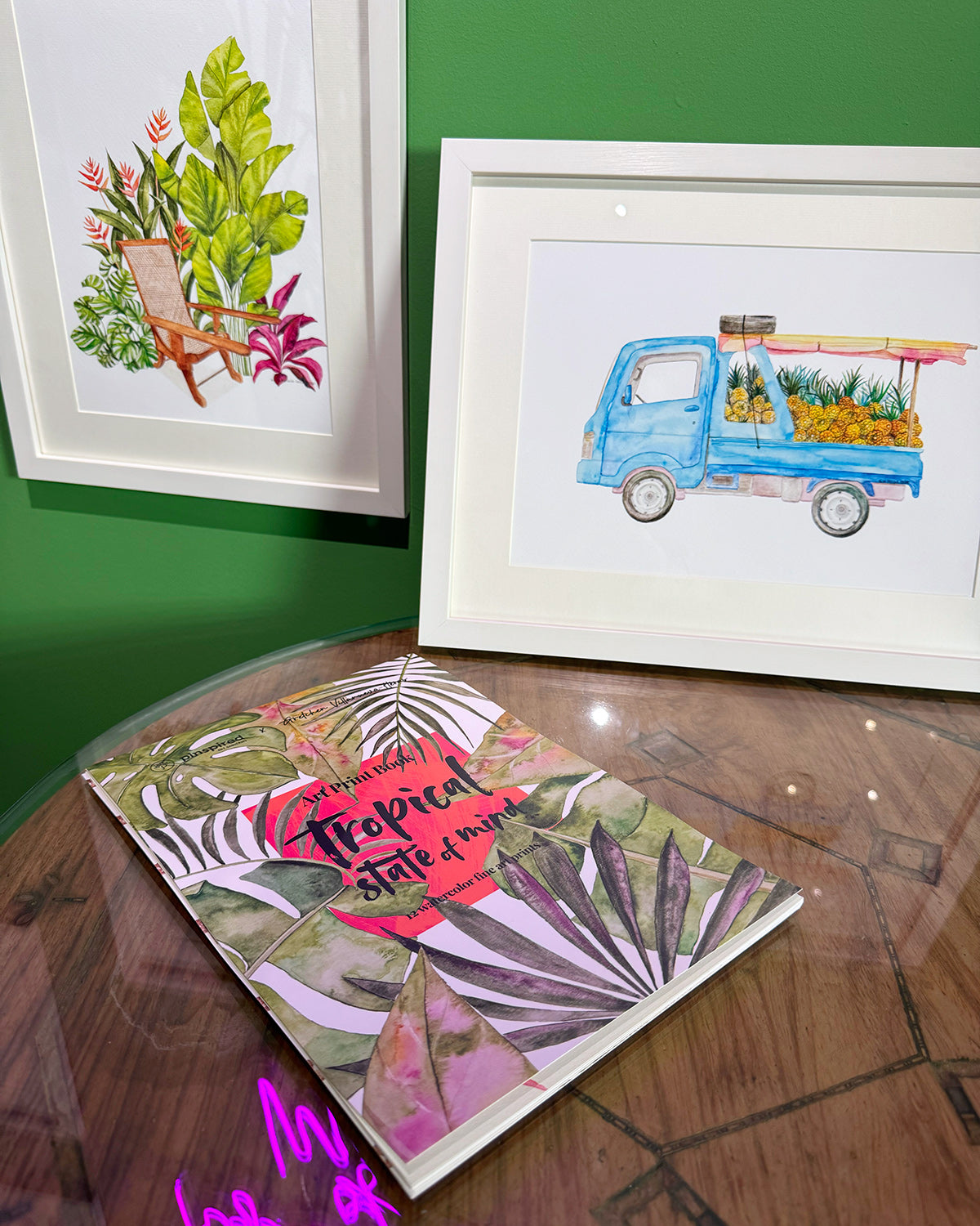 Gretchen Nadine Villanueva-Heras, GretchensWater, Dumaguete city, Bais, artist, Filipino, watercolor, palms, natural art, nature, tropical, Tropical State of Mind, Pinspired Art Souvenirs, Bais City, decor, wall decor, alm leafs, frame, limited,  gift idea, Pinspired Art Gallery